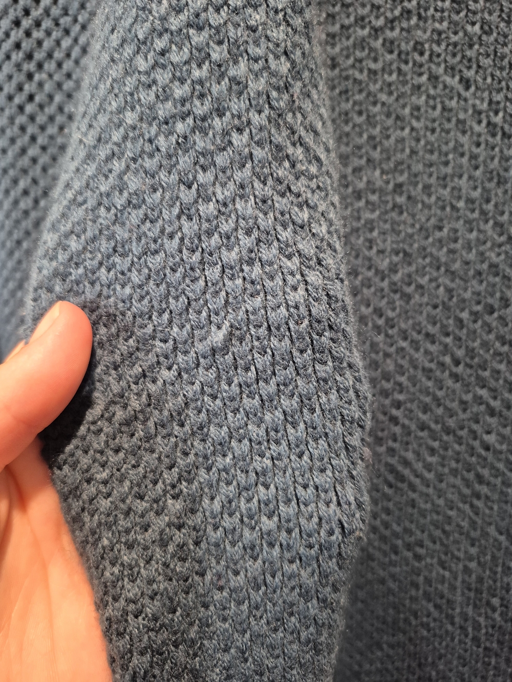 Bluenotes Teal Waffle Knit Open Front Shawl Collar Cardigan with Pockets - Picture 6 of 9